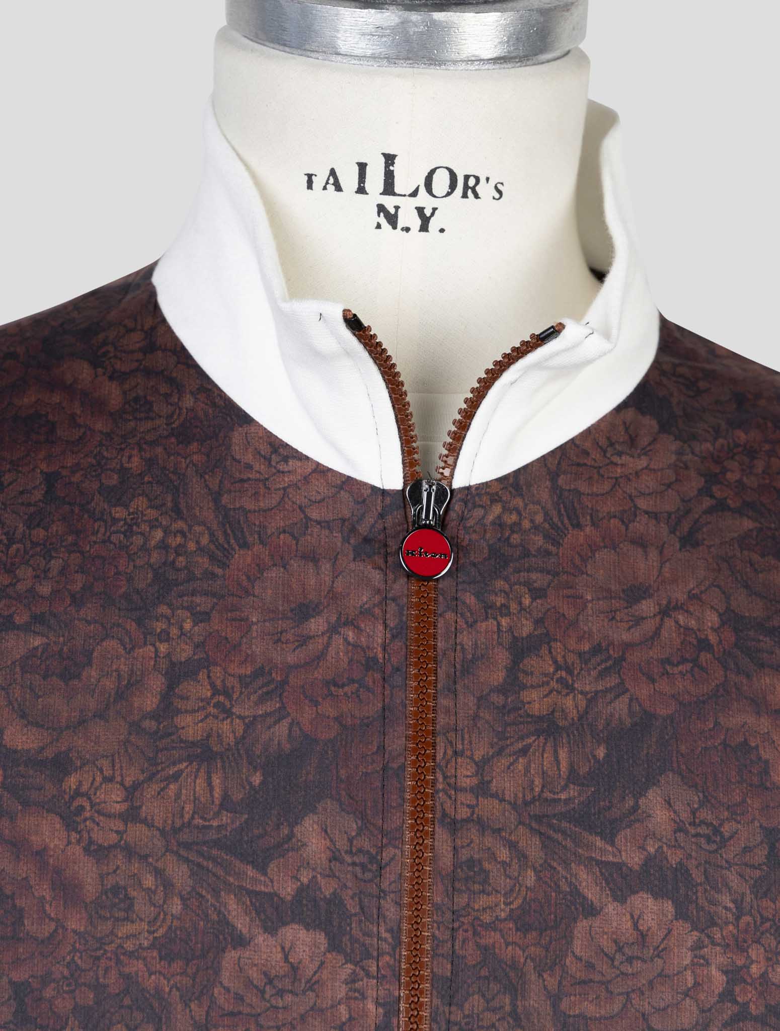 Kiton Burgundy Cotton Coat