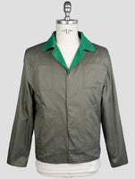 Kiton Green Cotton Reverse Coat