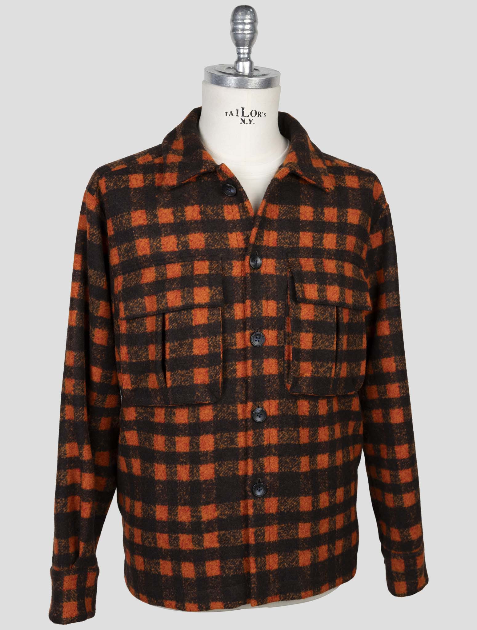 Kiton Orange Brown Alpaca Wool Pa Coat