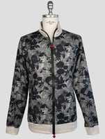 Kiton Gray Black Cotton Sweater Full Zip