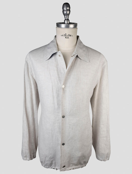 Kiton Gray Linen Coat