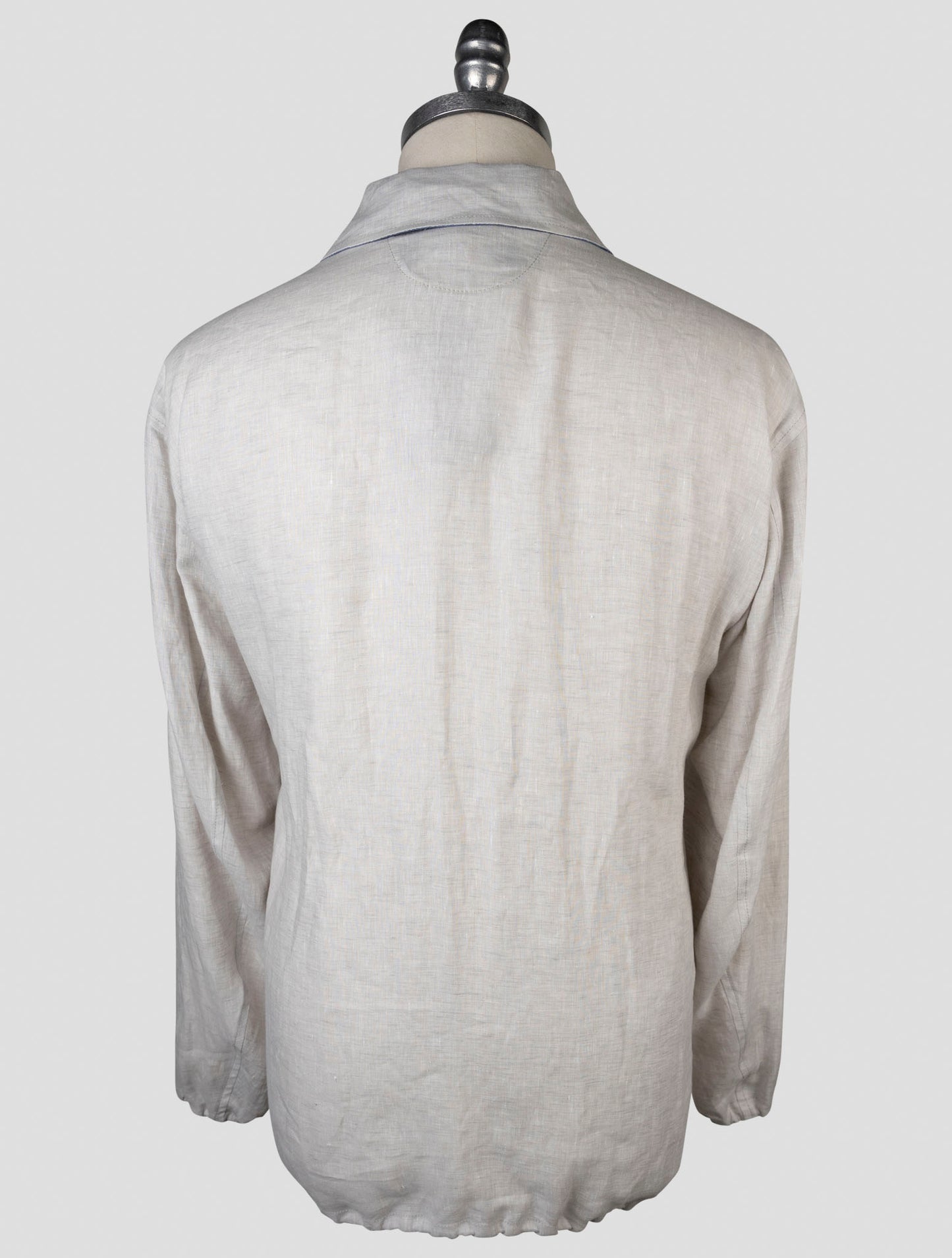 Kiton Gray Linen Coat