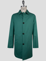 Kiton Green Beige Cashmere Silk Reverse Coat