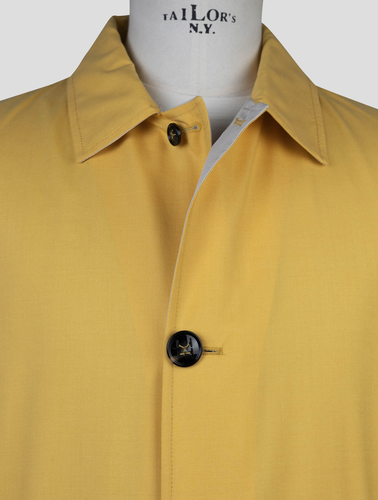 Kiton Yellow Beige Cashmere Silk Reverse Overcoat