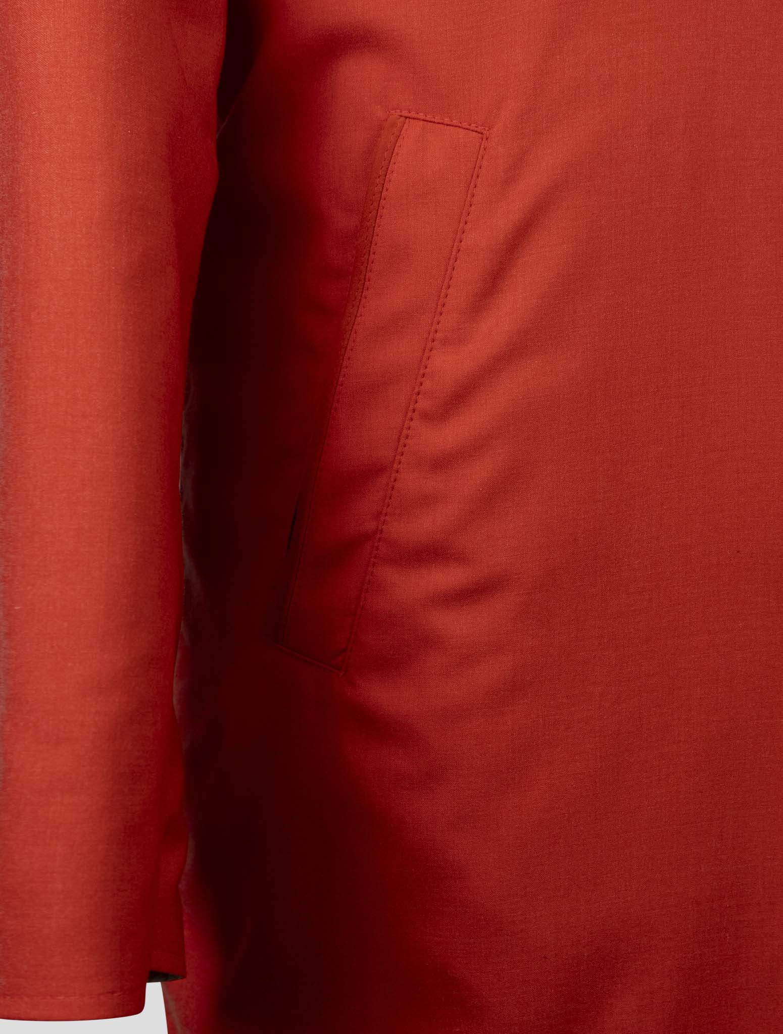 Kiton Red Beige Cashmere Silk Reverse Overcoat