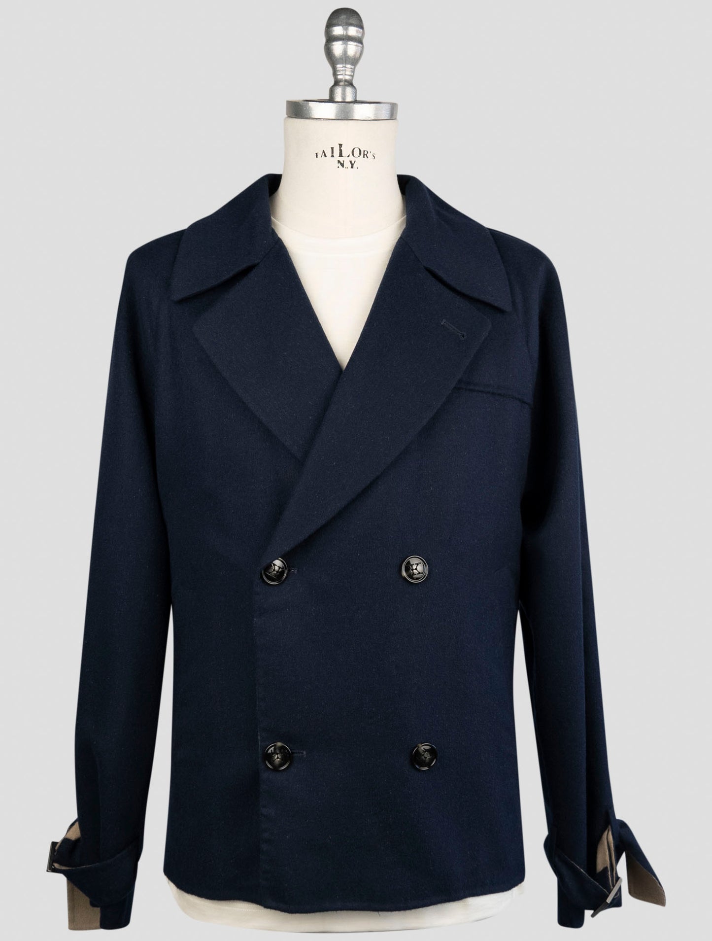 Kiton Blue Cashmere Silk Coat
