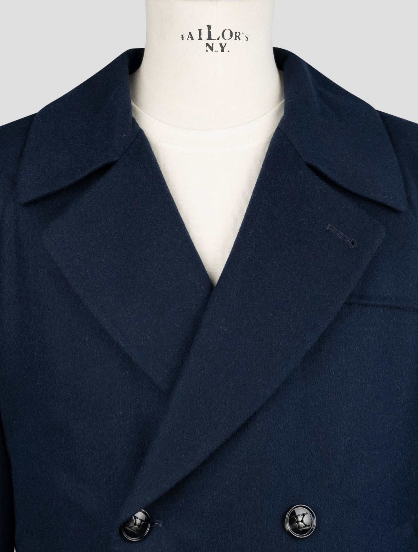 Kiton Blue Cashmere Silk Coat