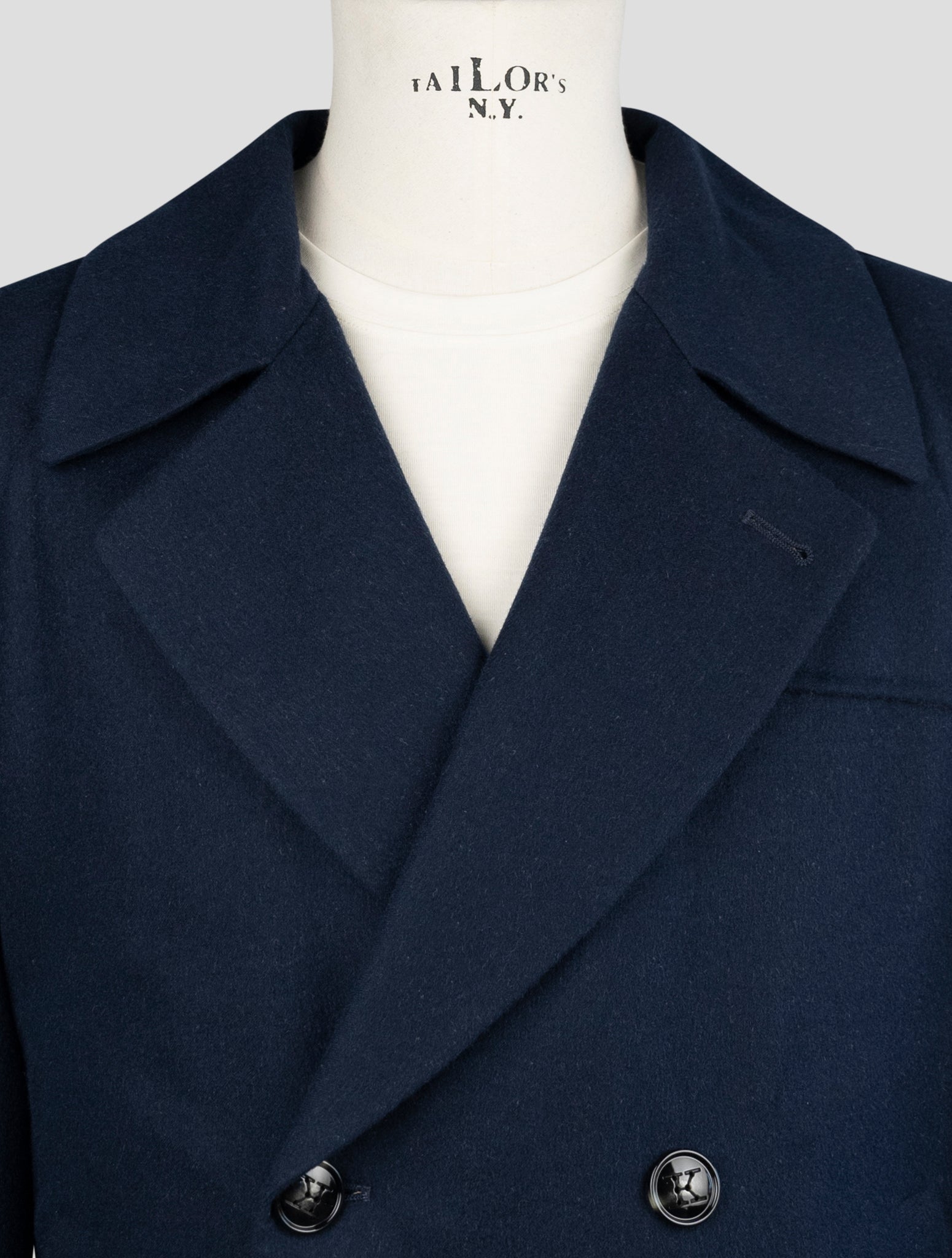 Kiton Blue Cashmere Silk Coat