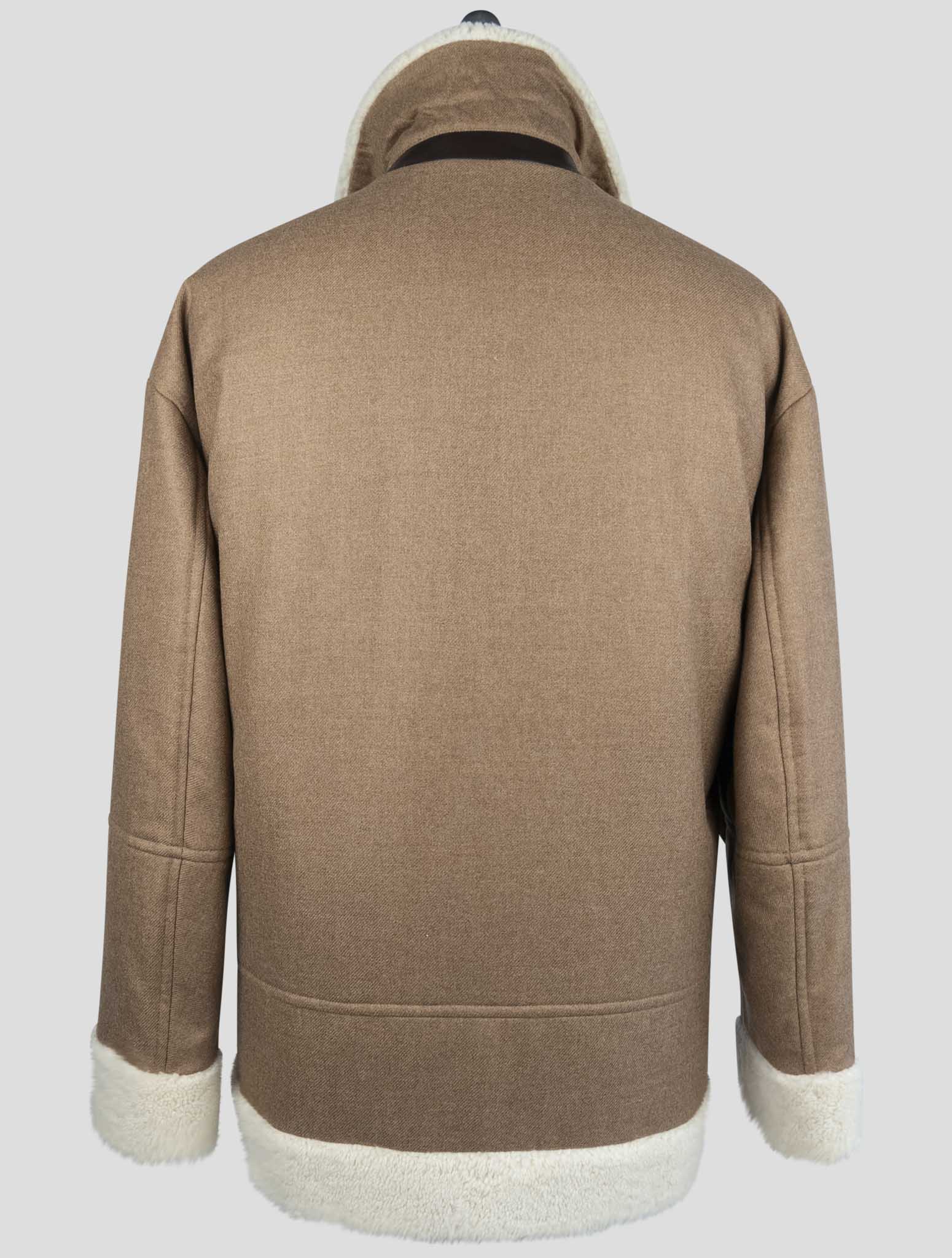 Kiton Brown Wool Cashmere Coat