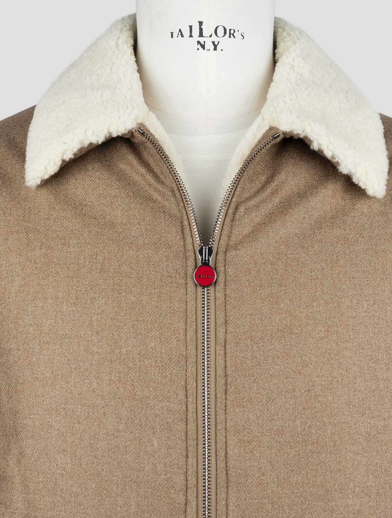 Kiton Brown Wool Cashmere Coat