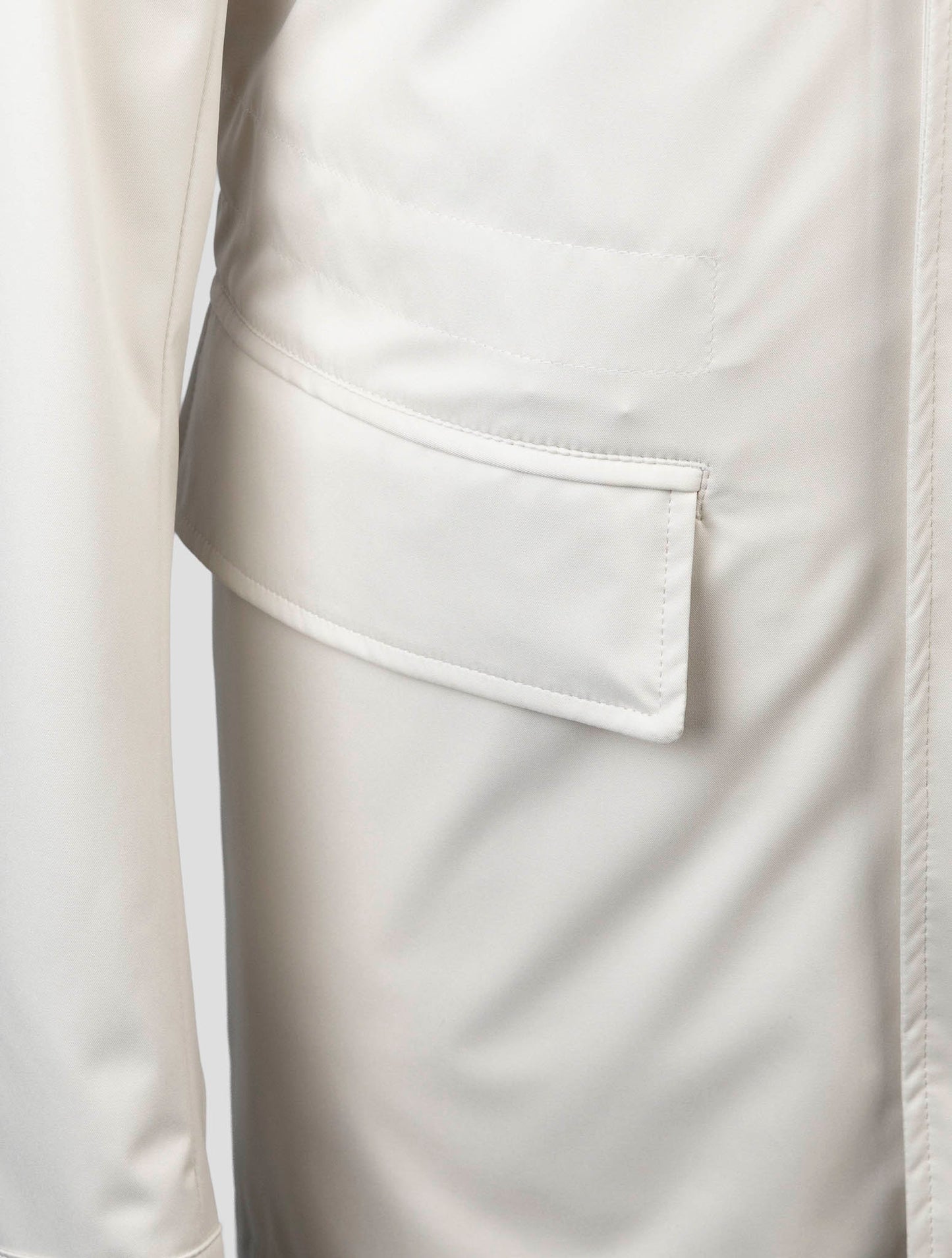 Kiton White Pl Coat