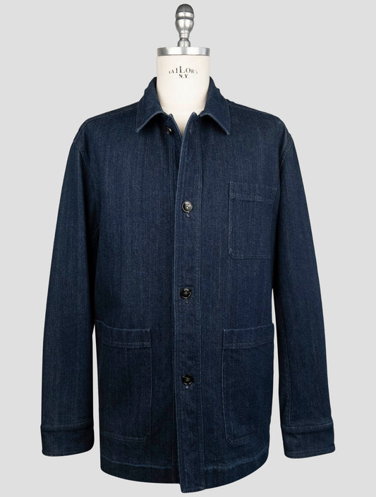 Kiton Blue Cotton Ea Coat