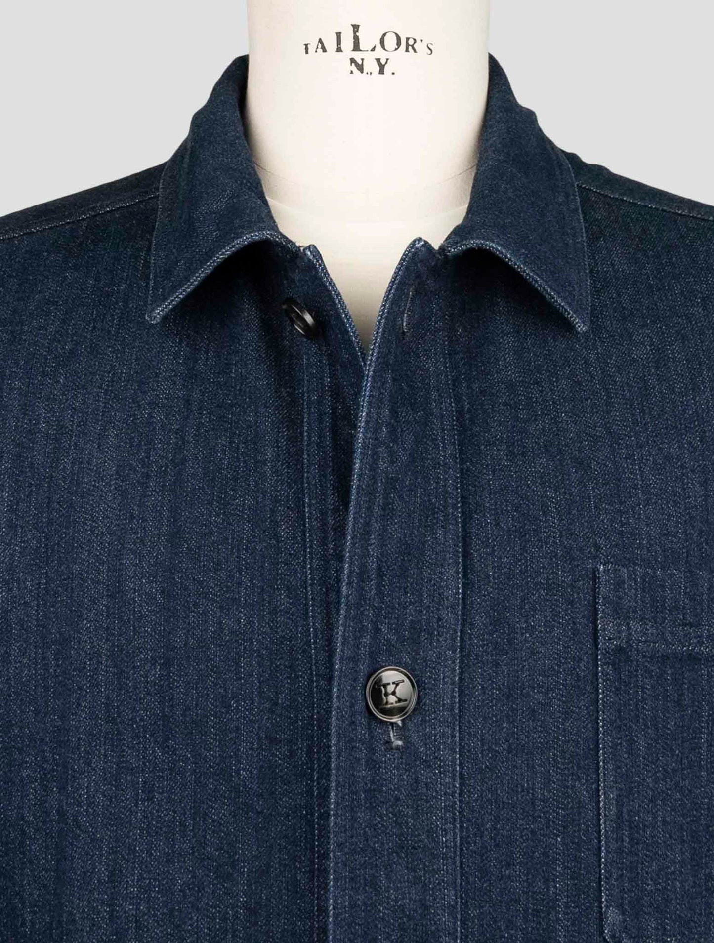 Kiton Blue Cotton Ea Coat