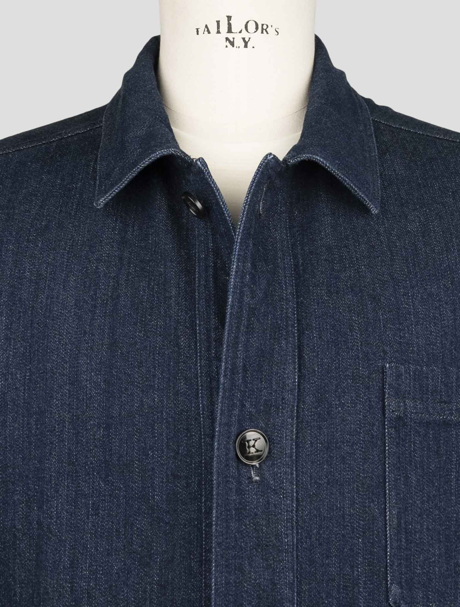 Kiton Blue Cotton Ea Coat