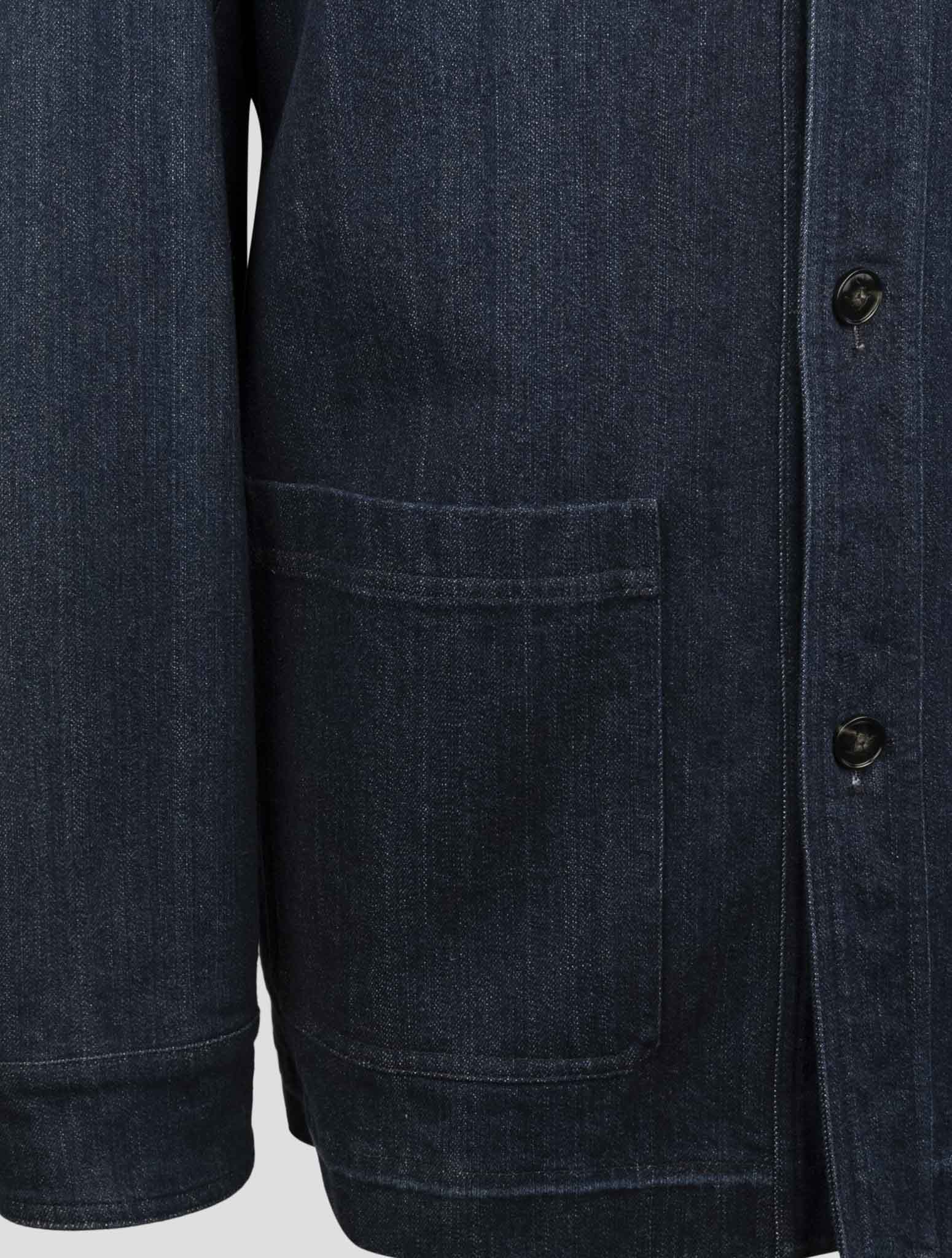 Kiton Blue Cotton Ea Coat
