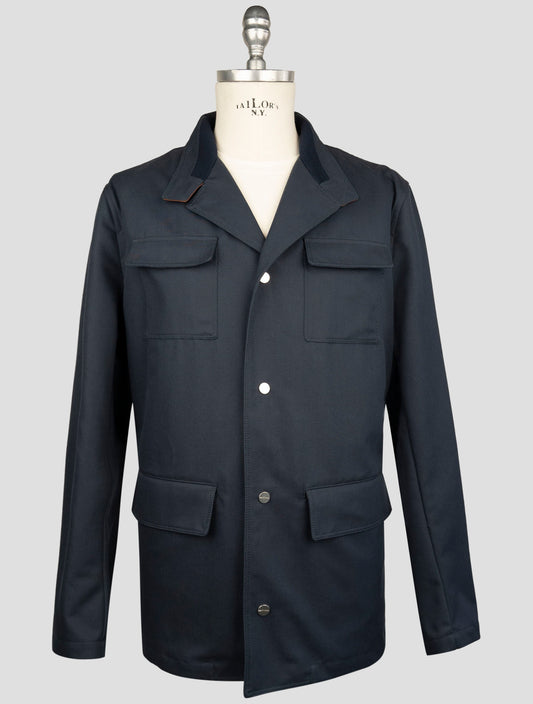 Kiton Blue Cotton Coat