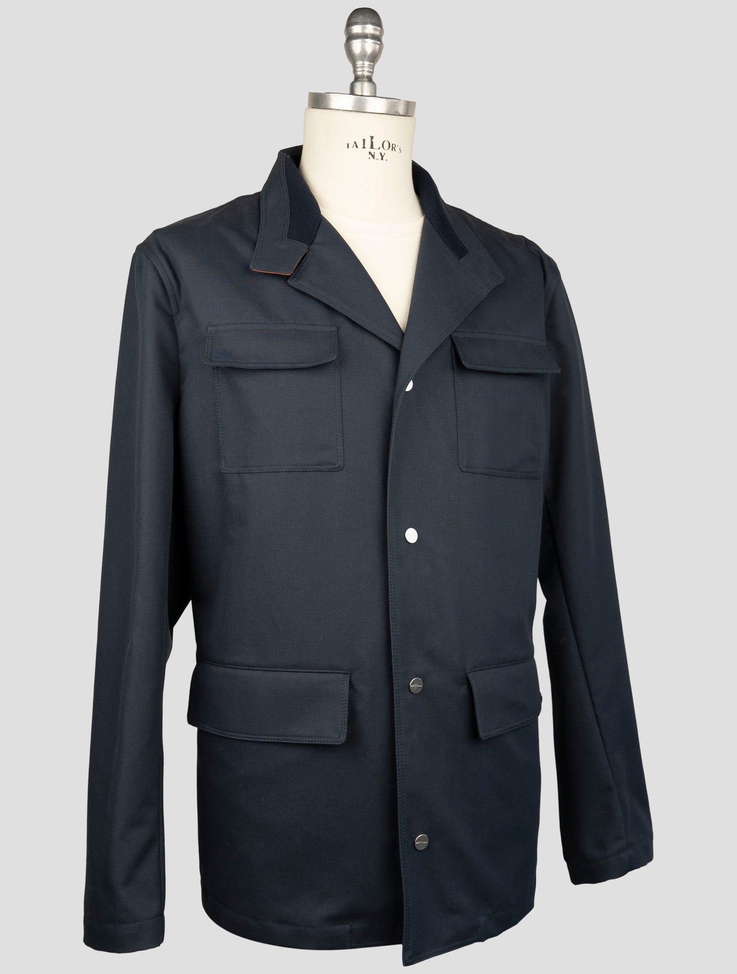 Kiton Blue Cotton Coat