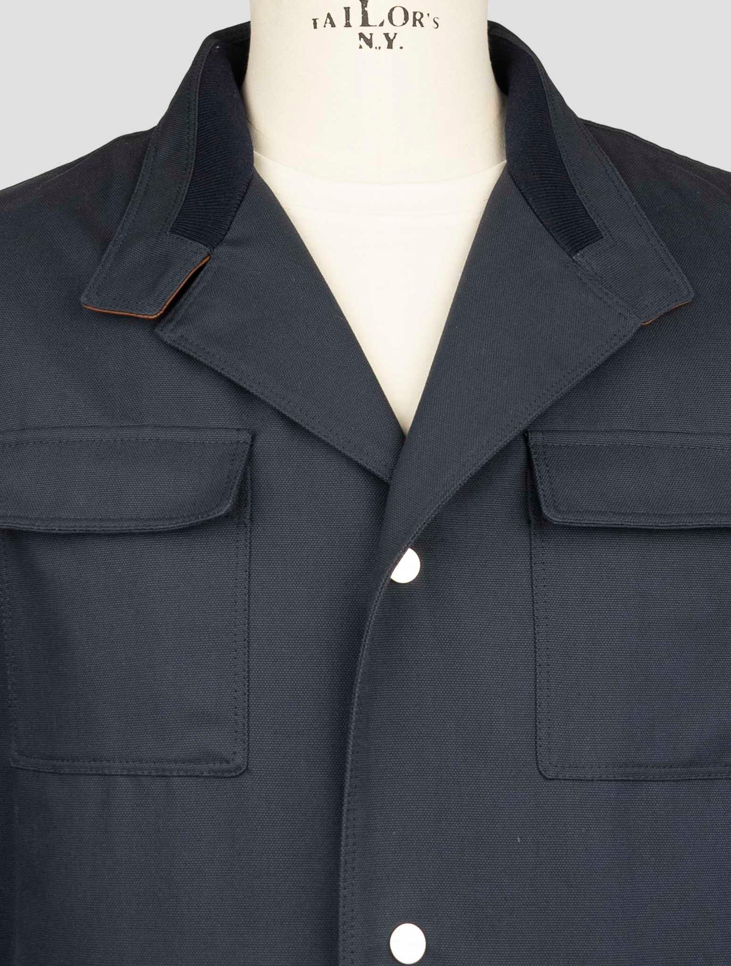 Kiton Blue Cotton Coat