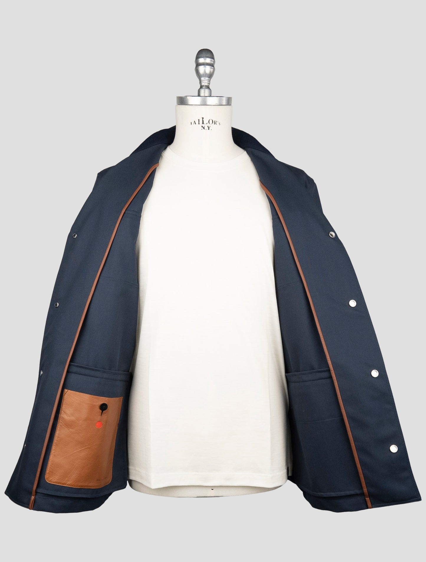 Kiton Blue Cotton Coat
