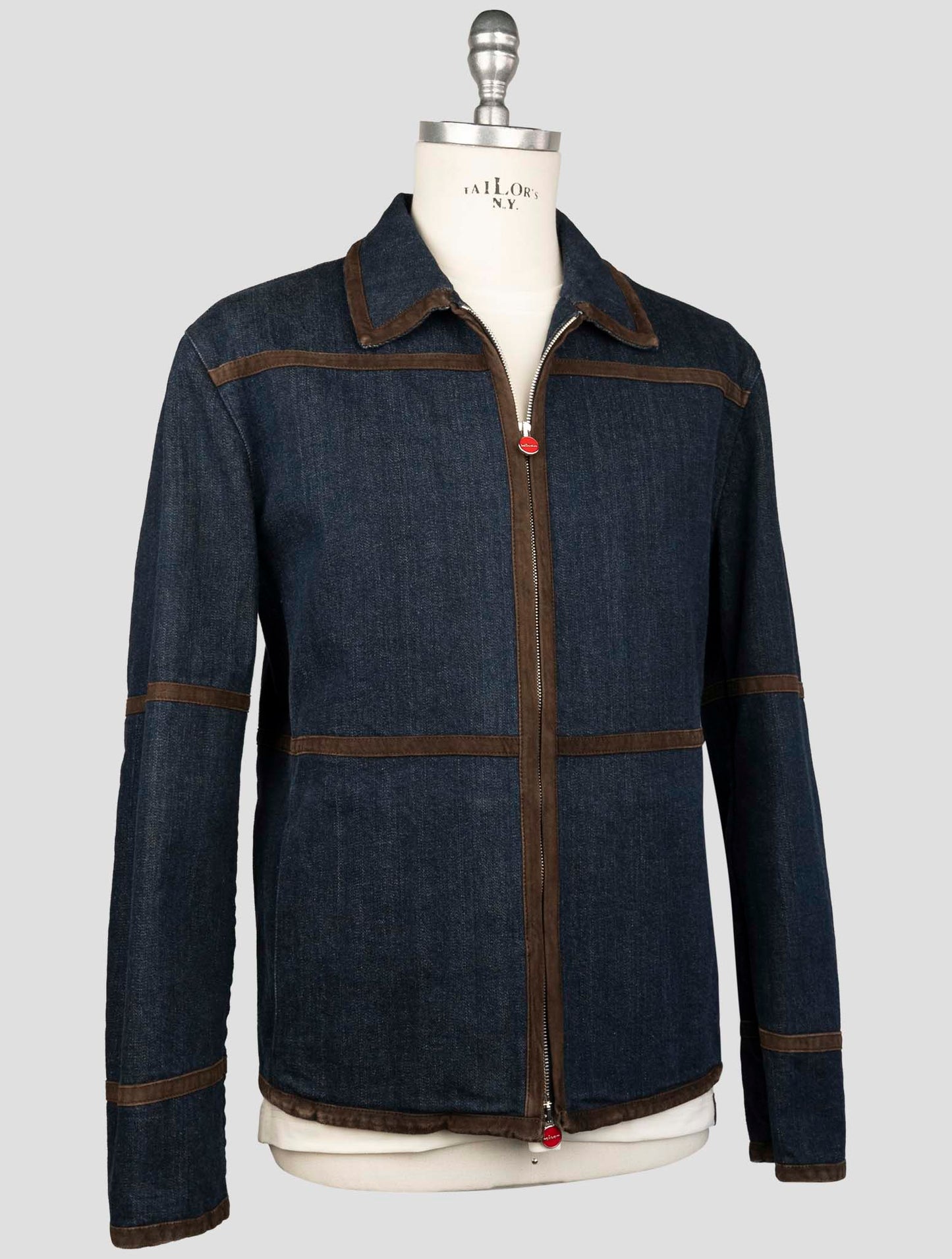 Kiton Blue Cotton Ea Coat