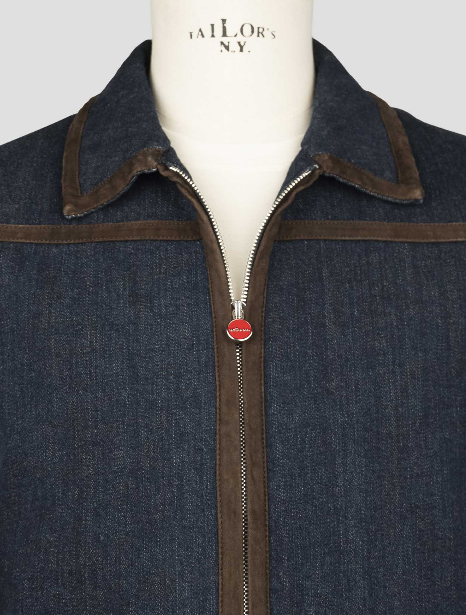 Kiton Blue Cotton Ea Coat