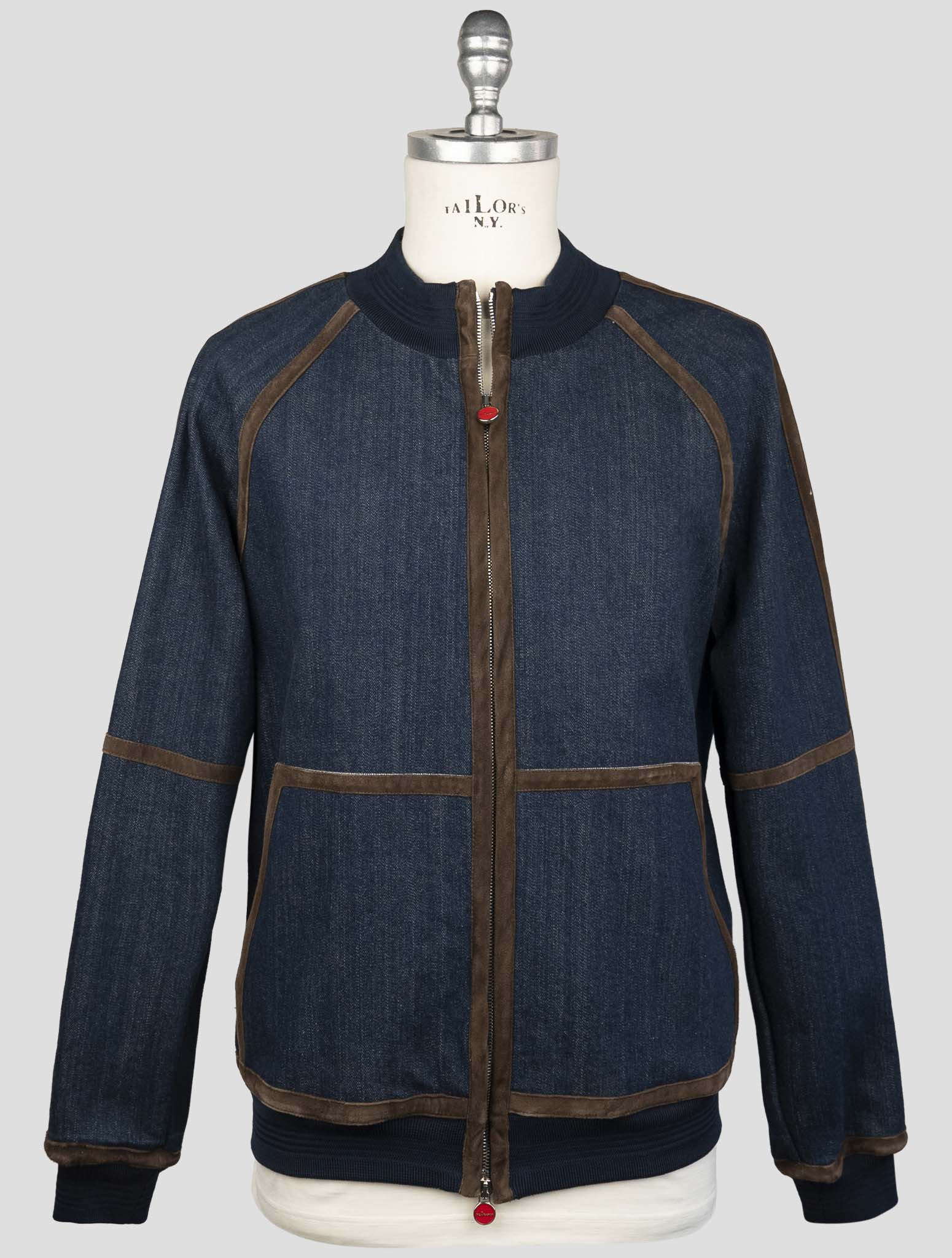 Kiton Blue Cotton Ea Coat