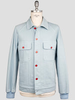Kiton Light Blue Cotton Ea Coat