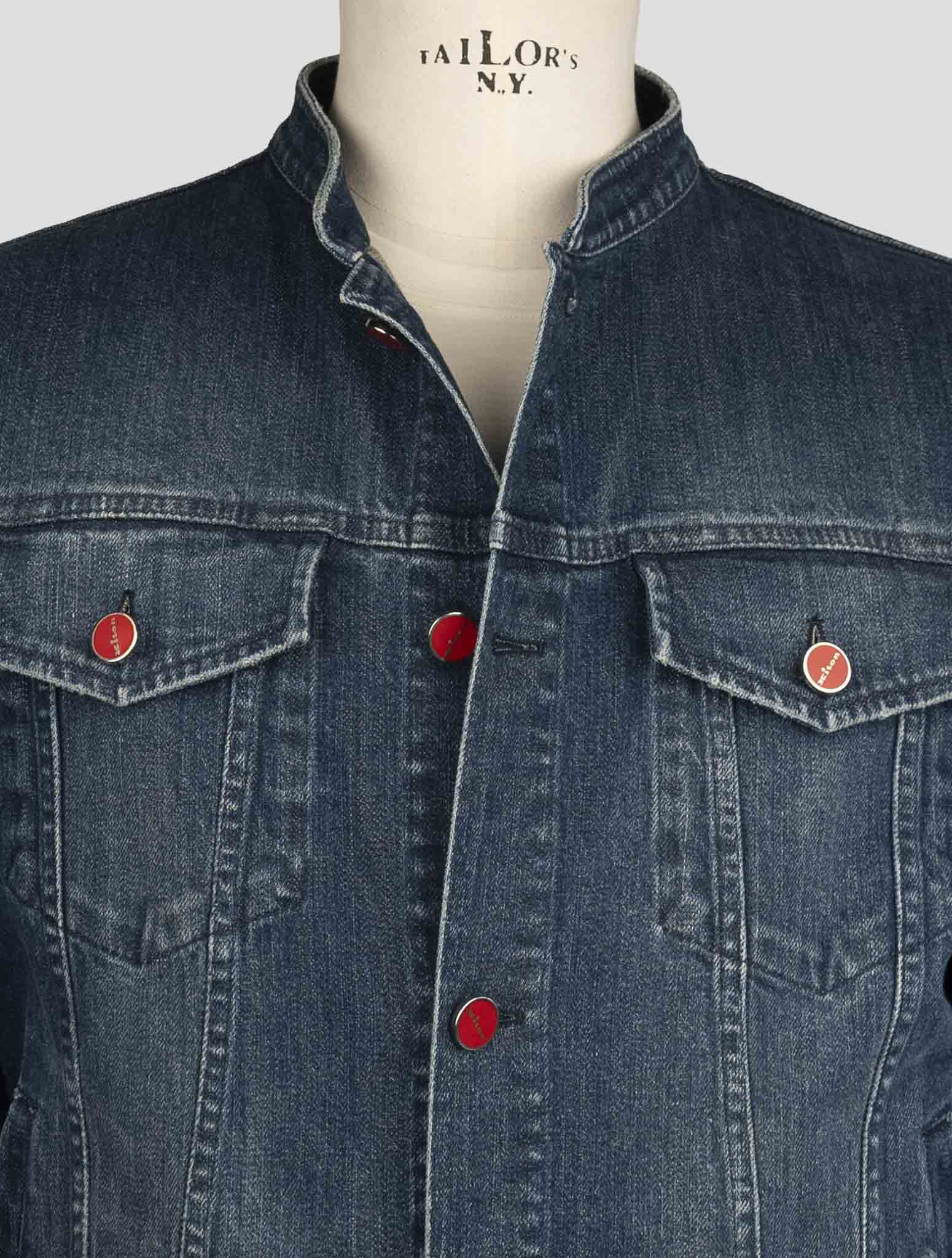 Kiton Blue Cotton Ea Coat