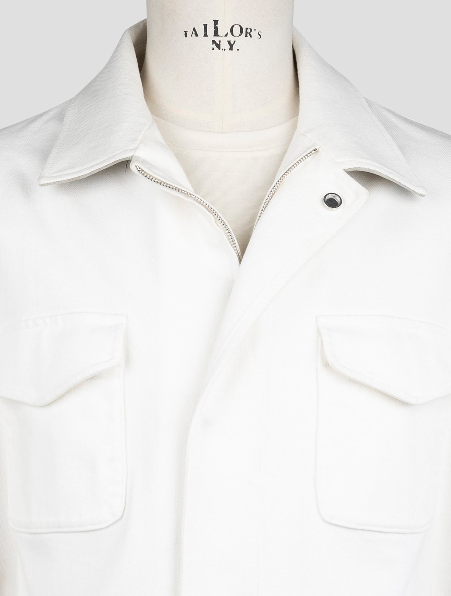 Kiton White Cotton Ea Coat