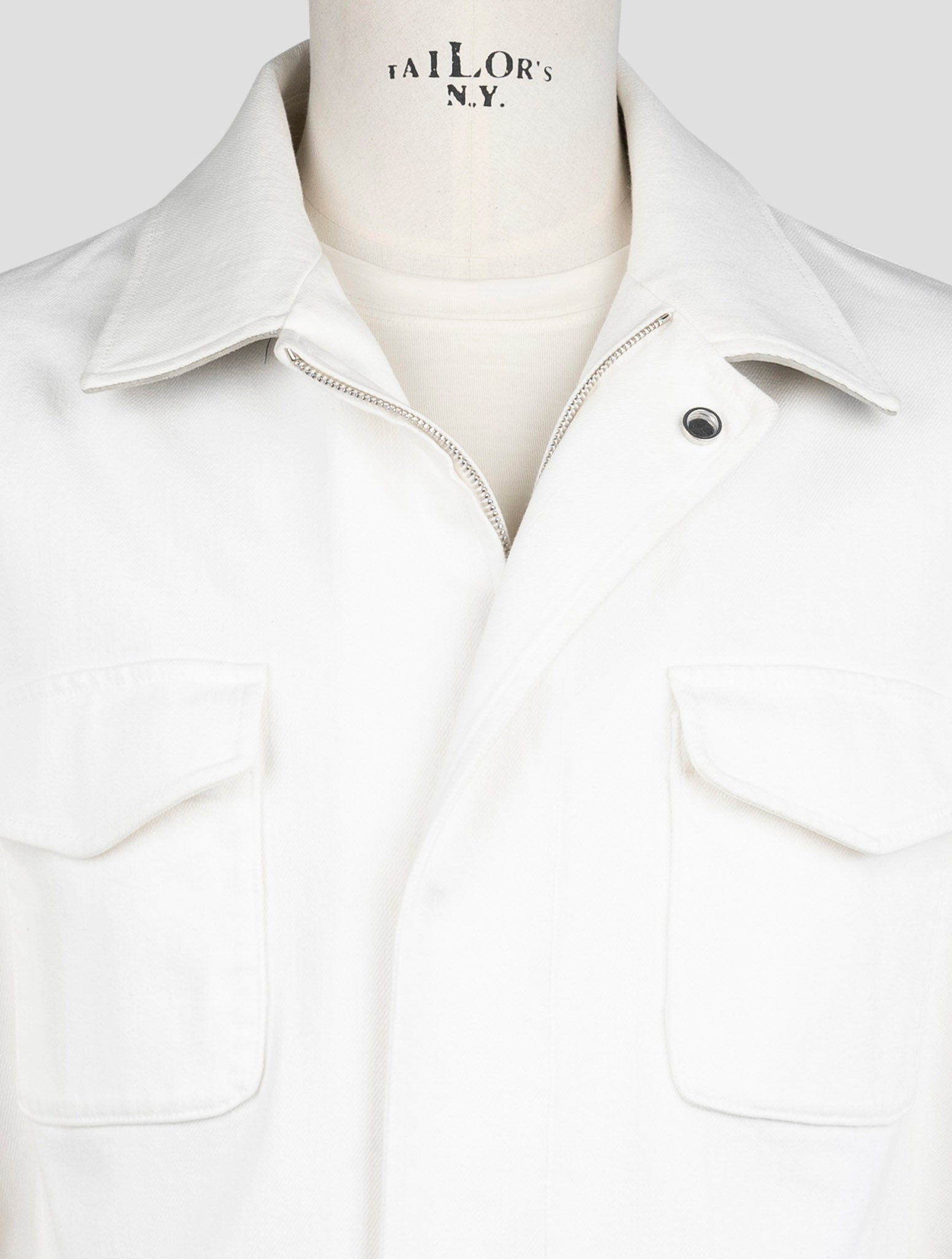 Kiton White Cotton Ea Coat