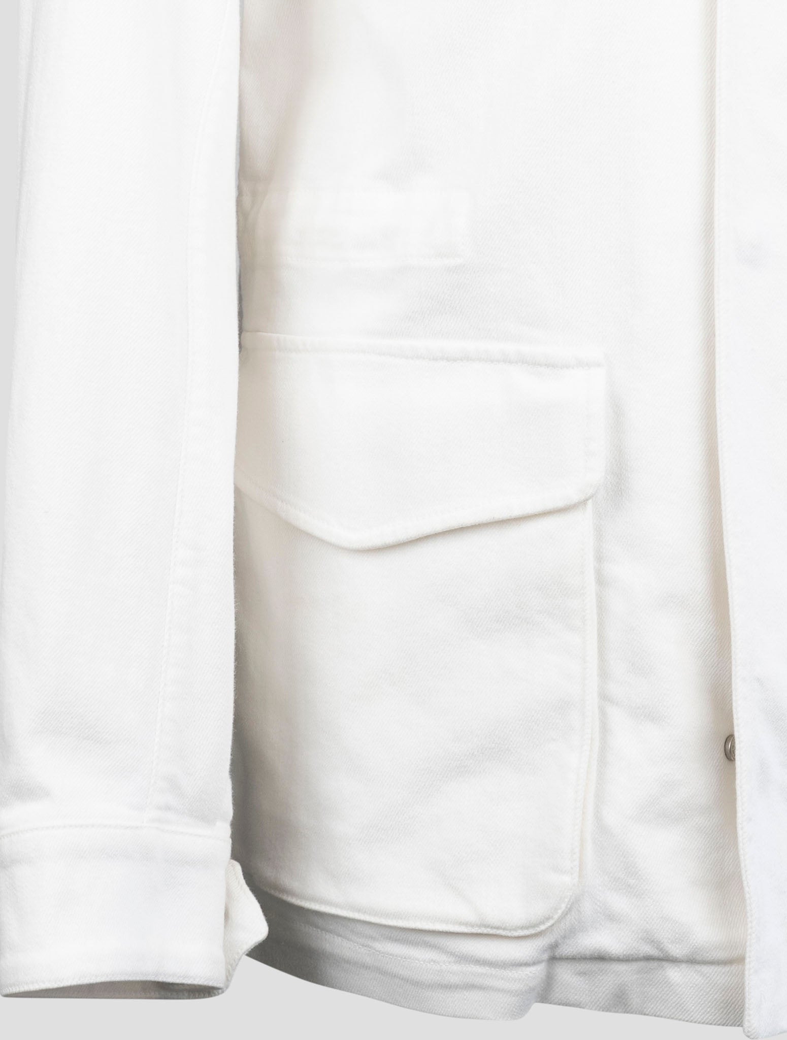 Kiton White Cotton Ea Coat