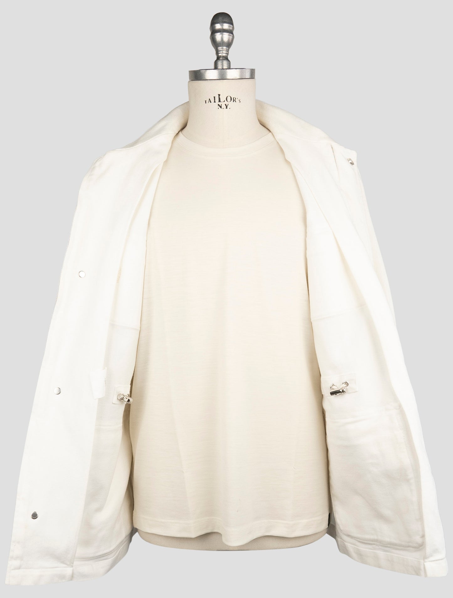 Kiton White Cotton Ea Coat
