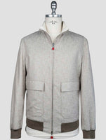 Kiton Blue Wool Cashmere Silk Pl Ea Reverse Coat