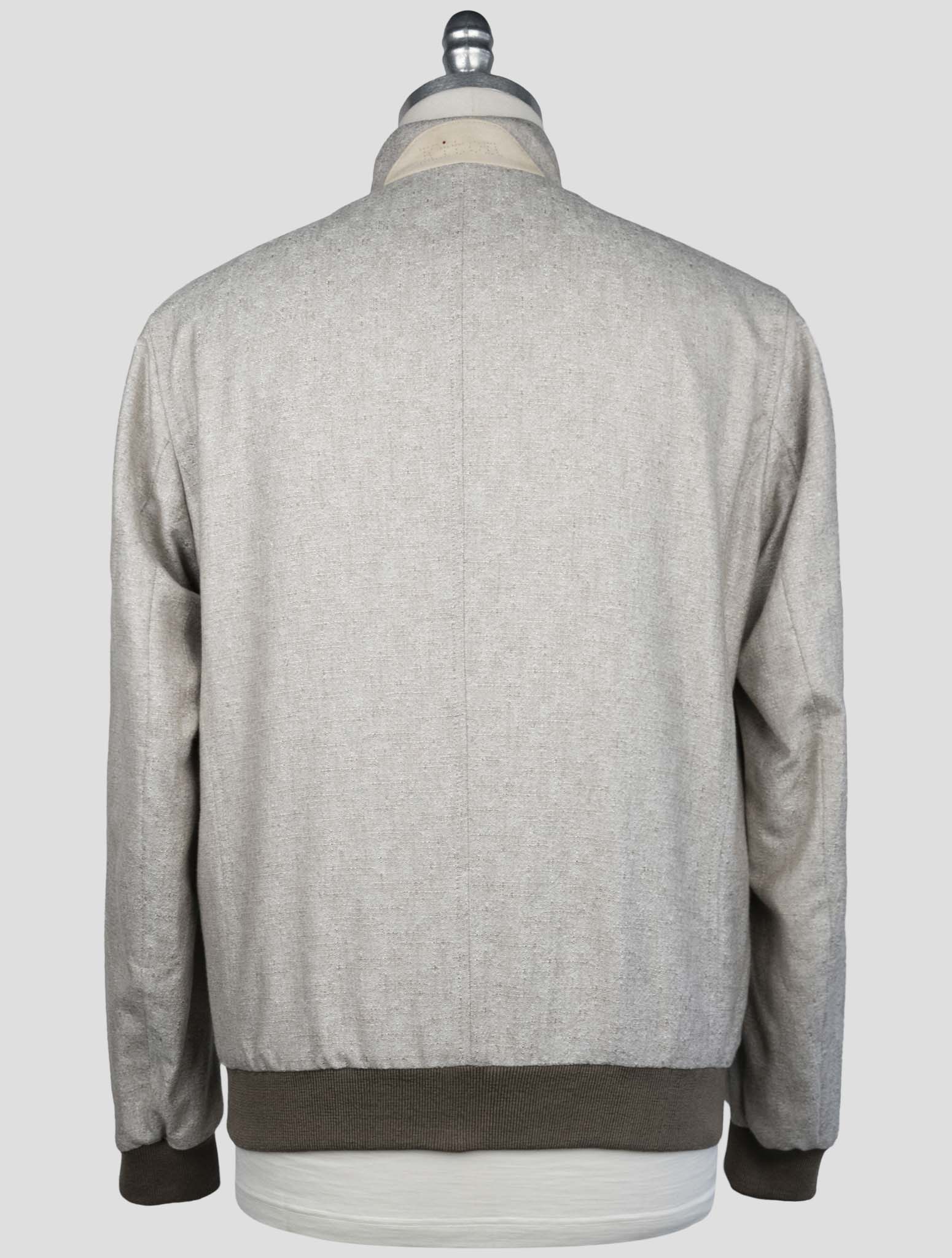 Kiton Blue Wool Cashmere Silk Pl Ea Reverse Coat