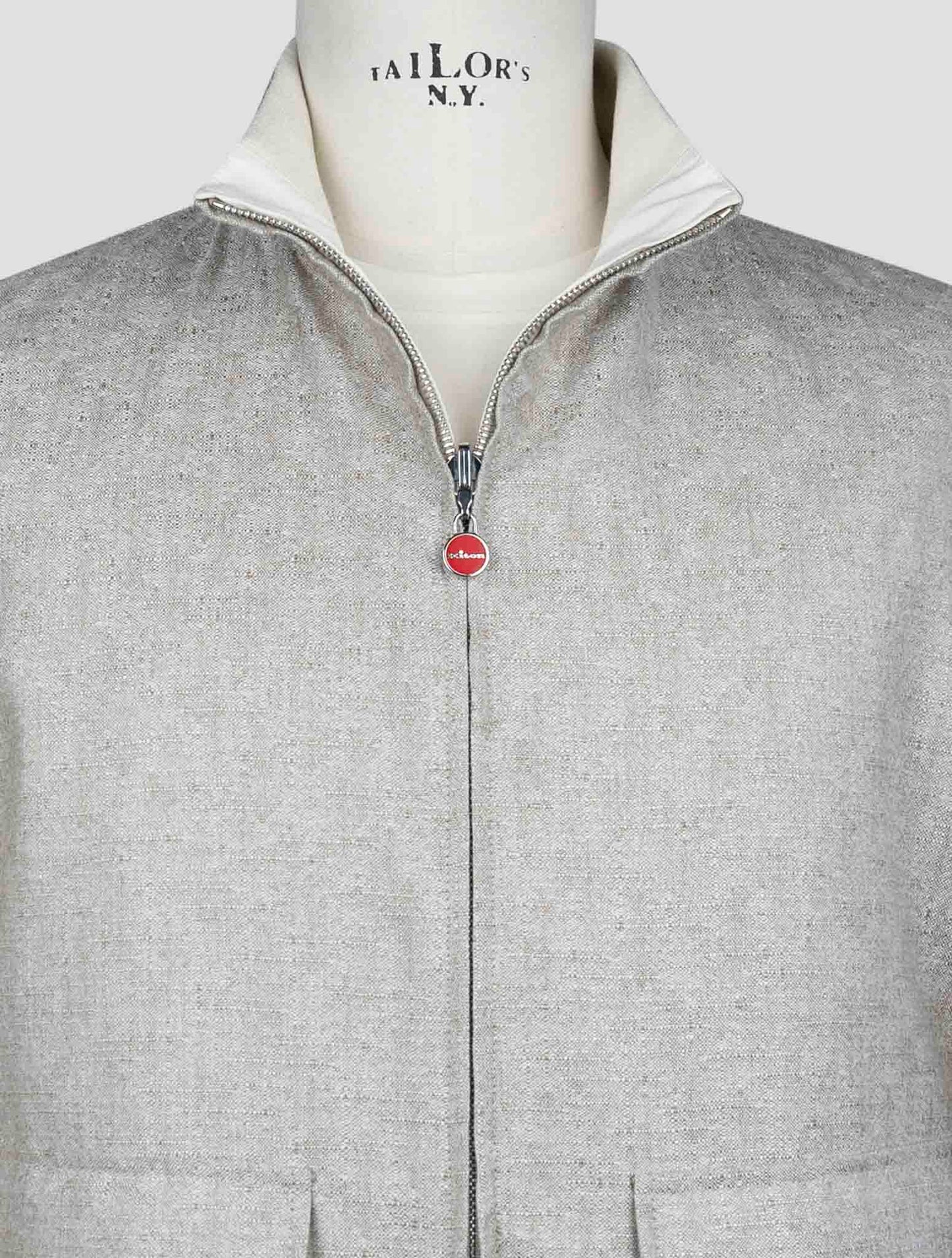 Kiton Blue Wool Cashmere Silk Pl Ea Reverse Coat
