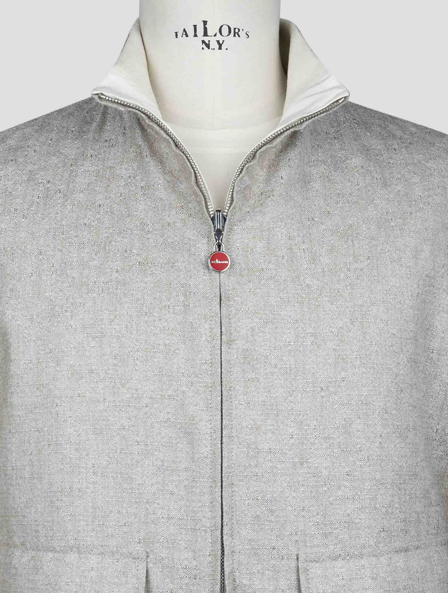 Kiton Blue Wool Cashmere Silk Pl Ea Reverse Coat