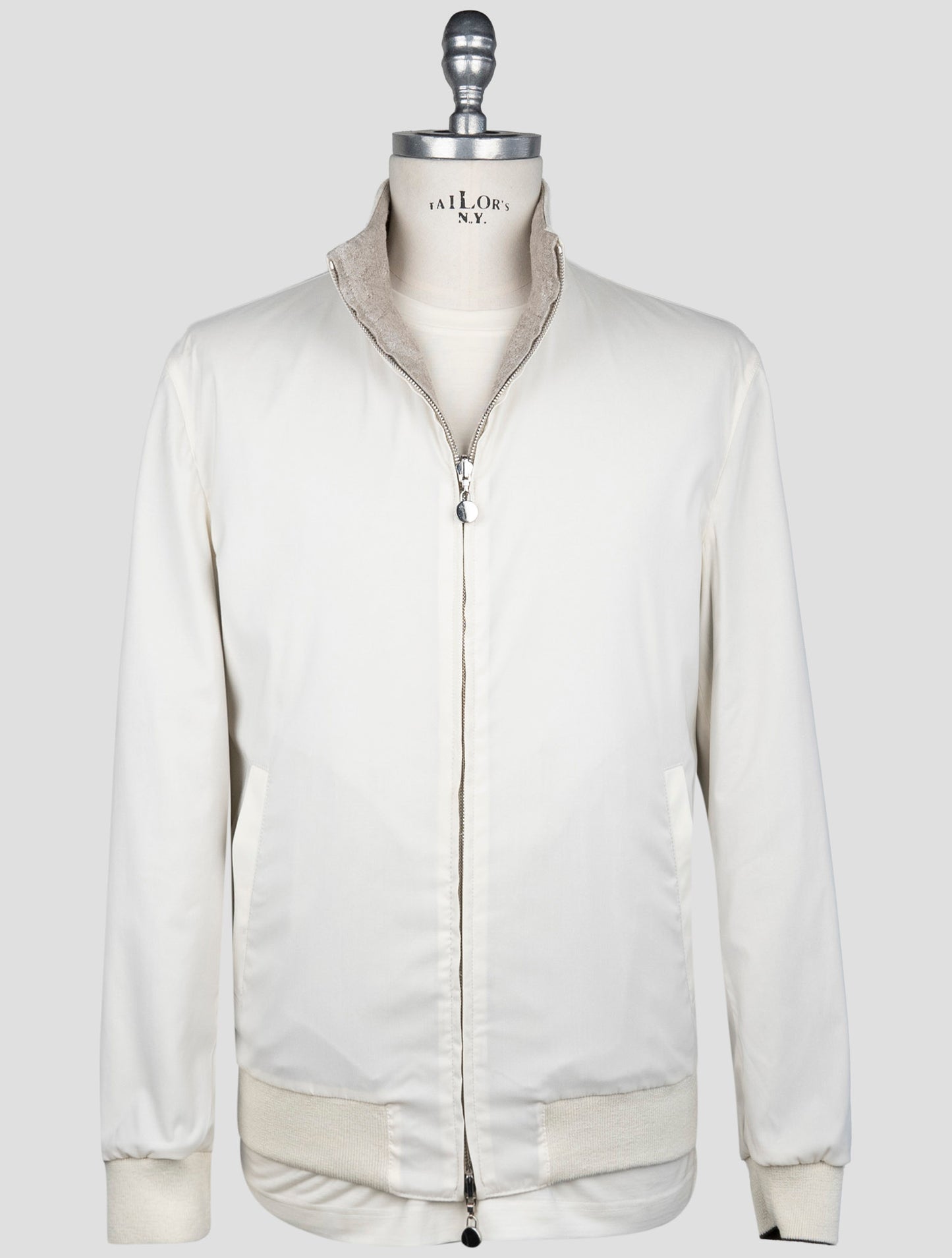 Kiton Blue Wool Cashmere Silk Pl Ea Reverse Coat
