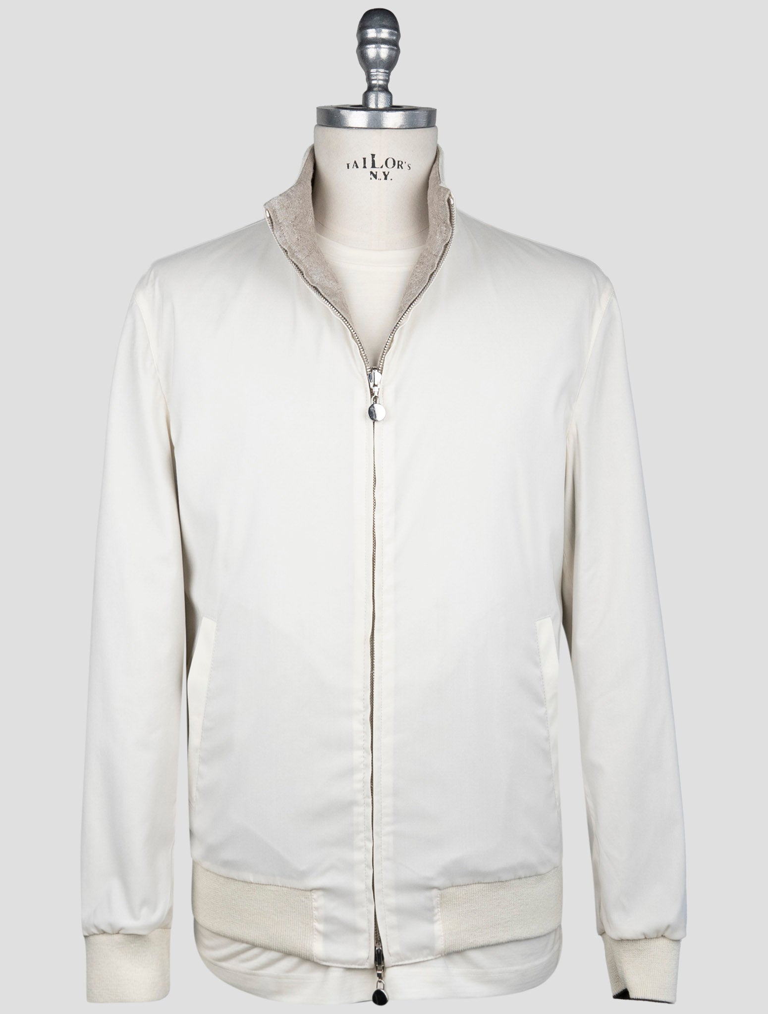 Kiton Blue Wool Cashmere Silk Pl Ea Reverse Coat