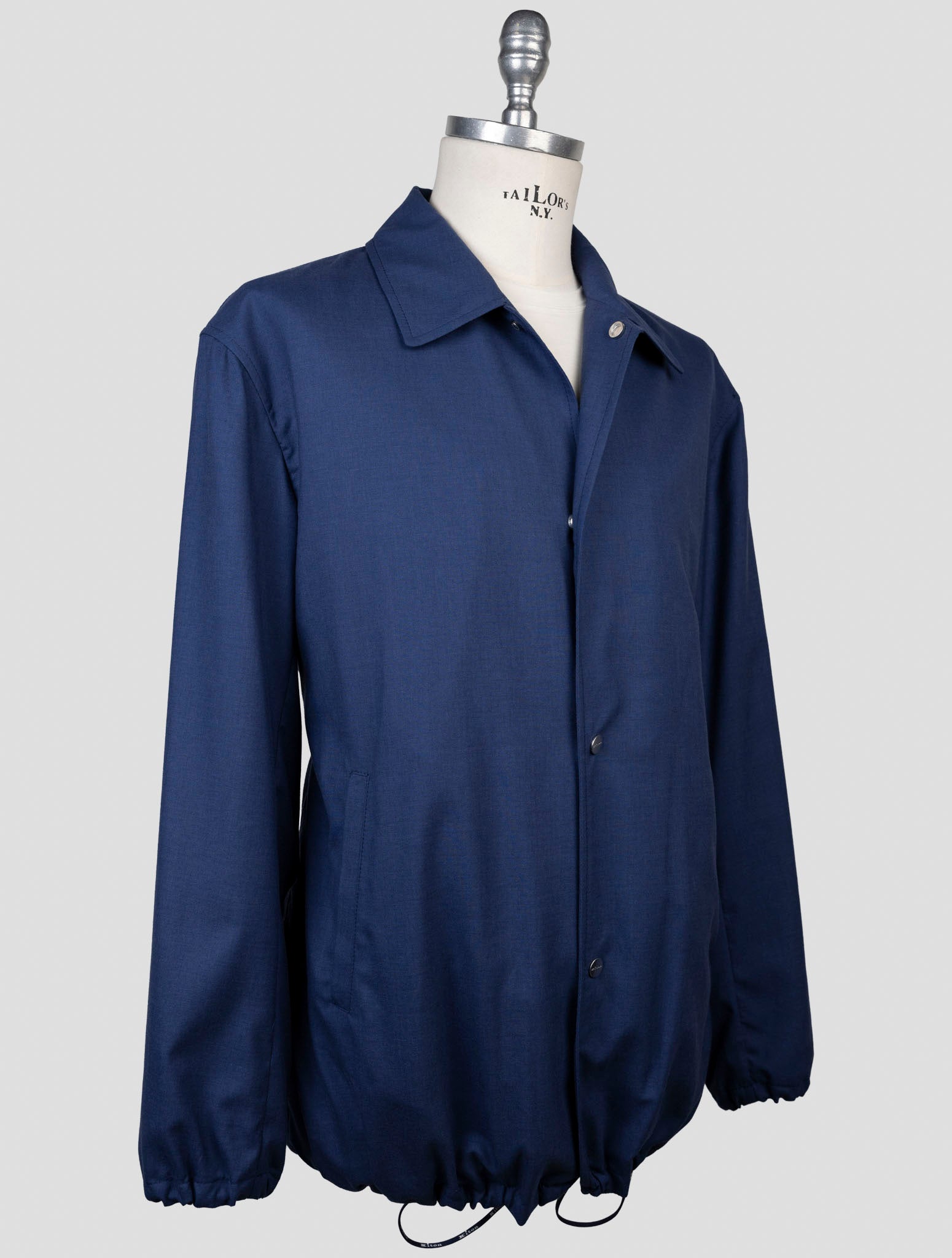 Kiton Blue Cashmere Silk Coat