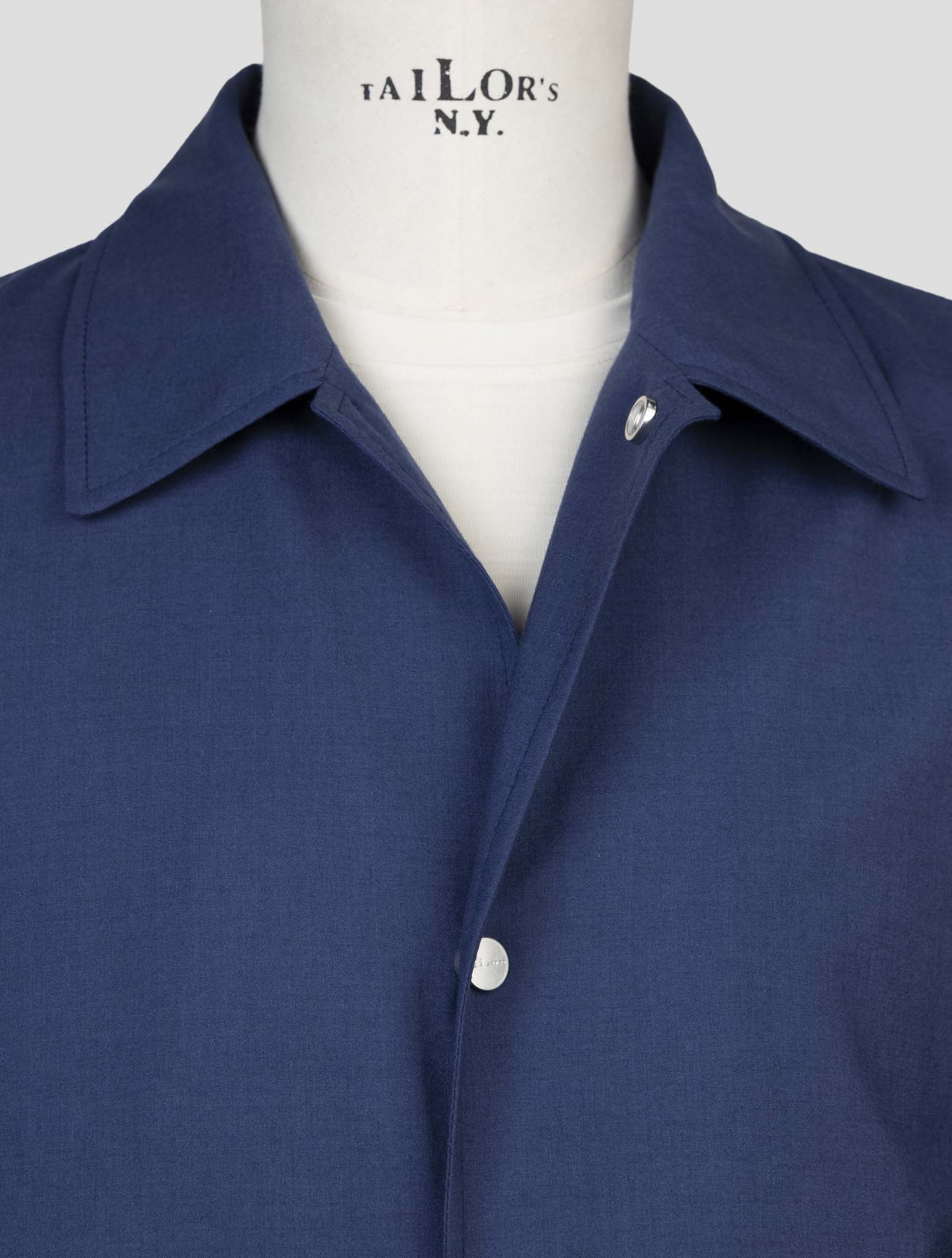 Kiton Blue Cashmere Silk Coat