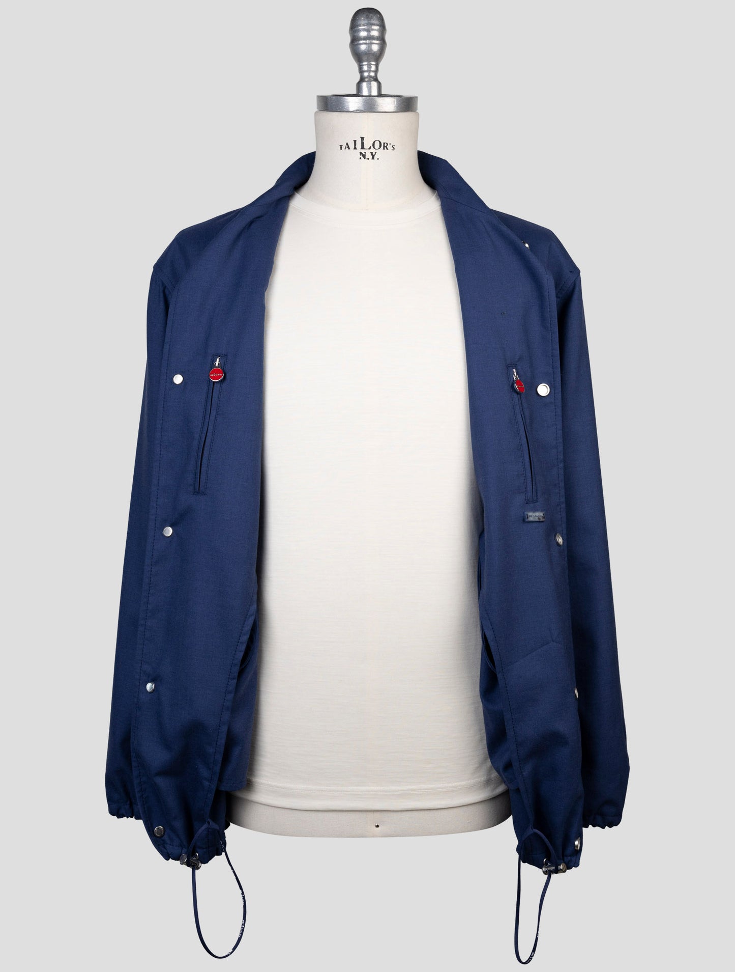 Kiton Blue Cashmere Silk Coat