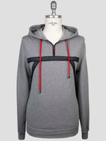 Kiton Gray Cotton Cashmere Sweater Hoodie