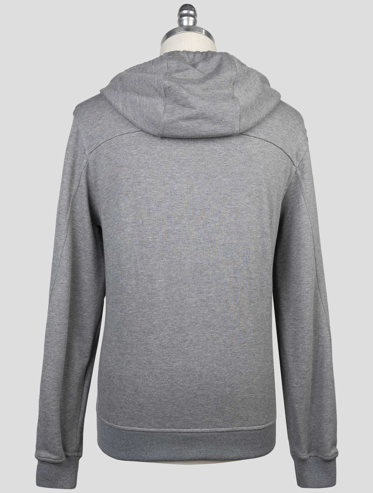 Kiton Gray Cotton Cashmere Sweater Hoodie