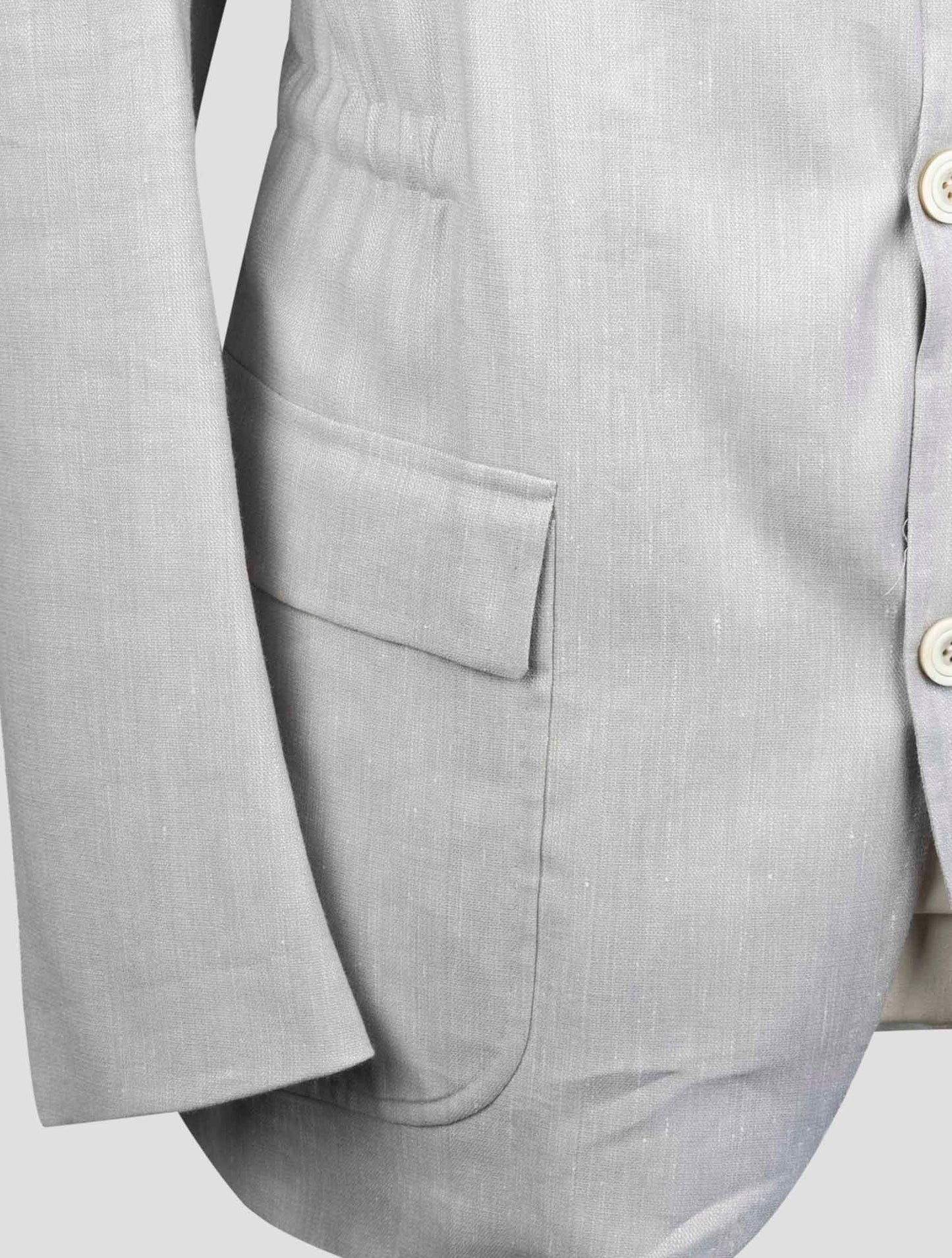 Kiton Gray Linen Cashere Silk Pa Ea Blazer