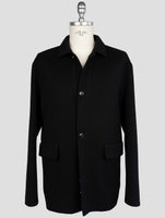 Kiton Black Wool Cashmere Coat