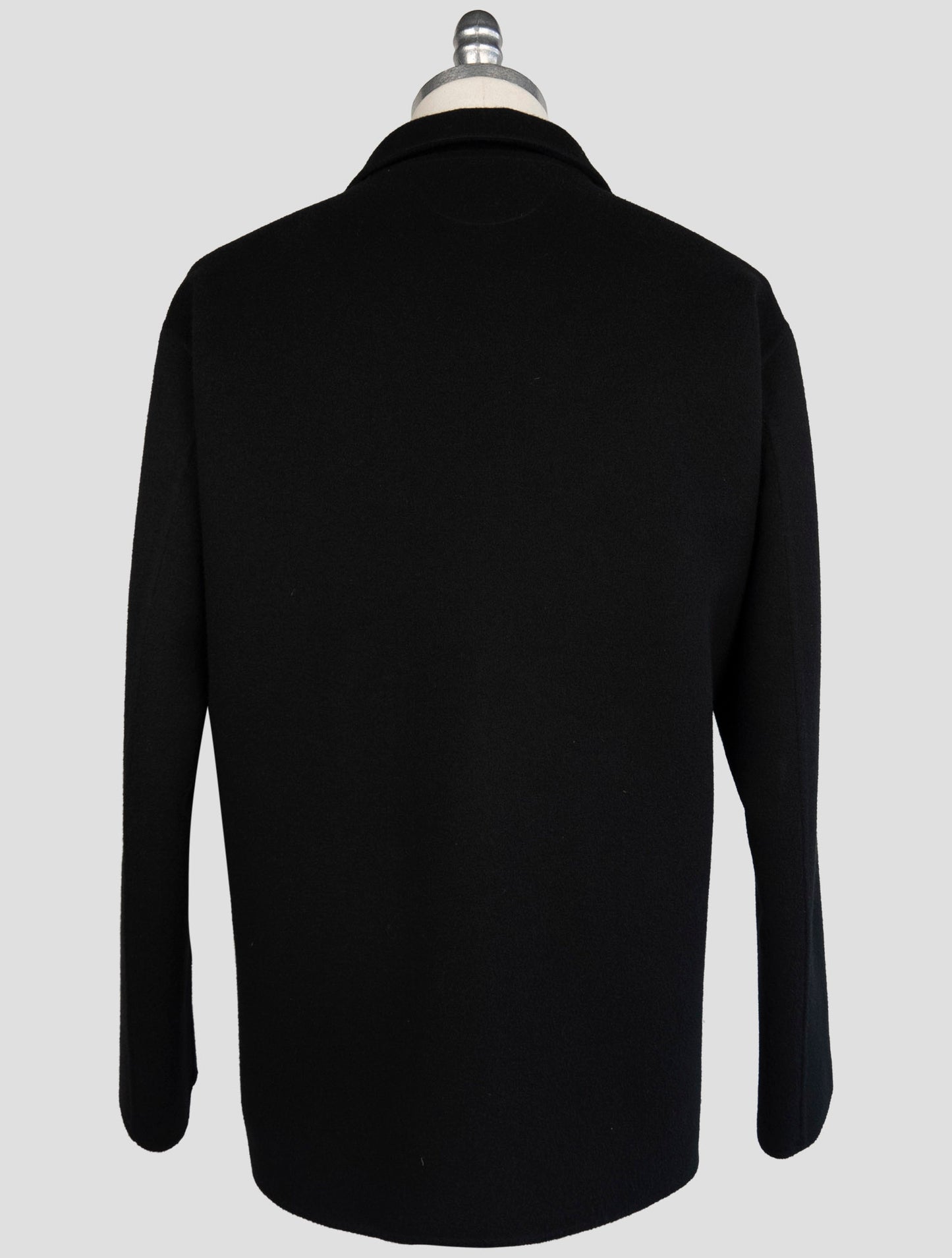 Kiton Black Wool Cashmere Coat