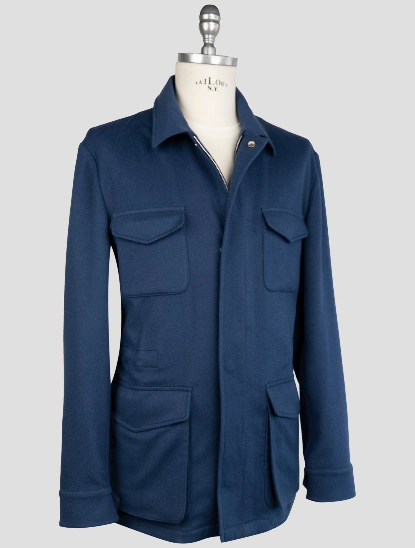 Kiton Blue Cashmere Coat