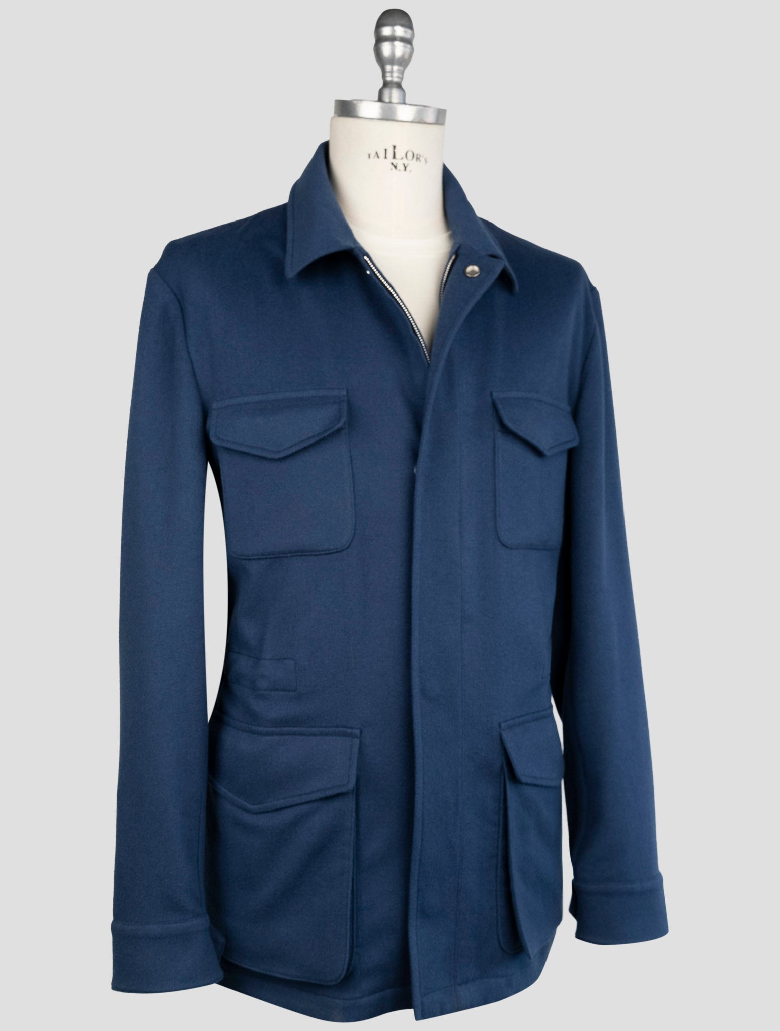 Kiton Blue Cashmere Coat