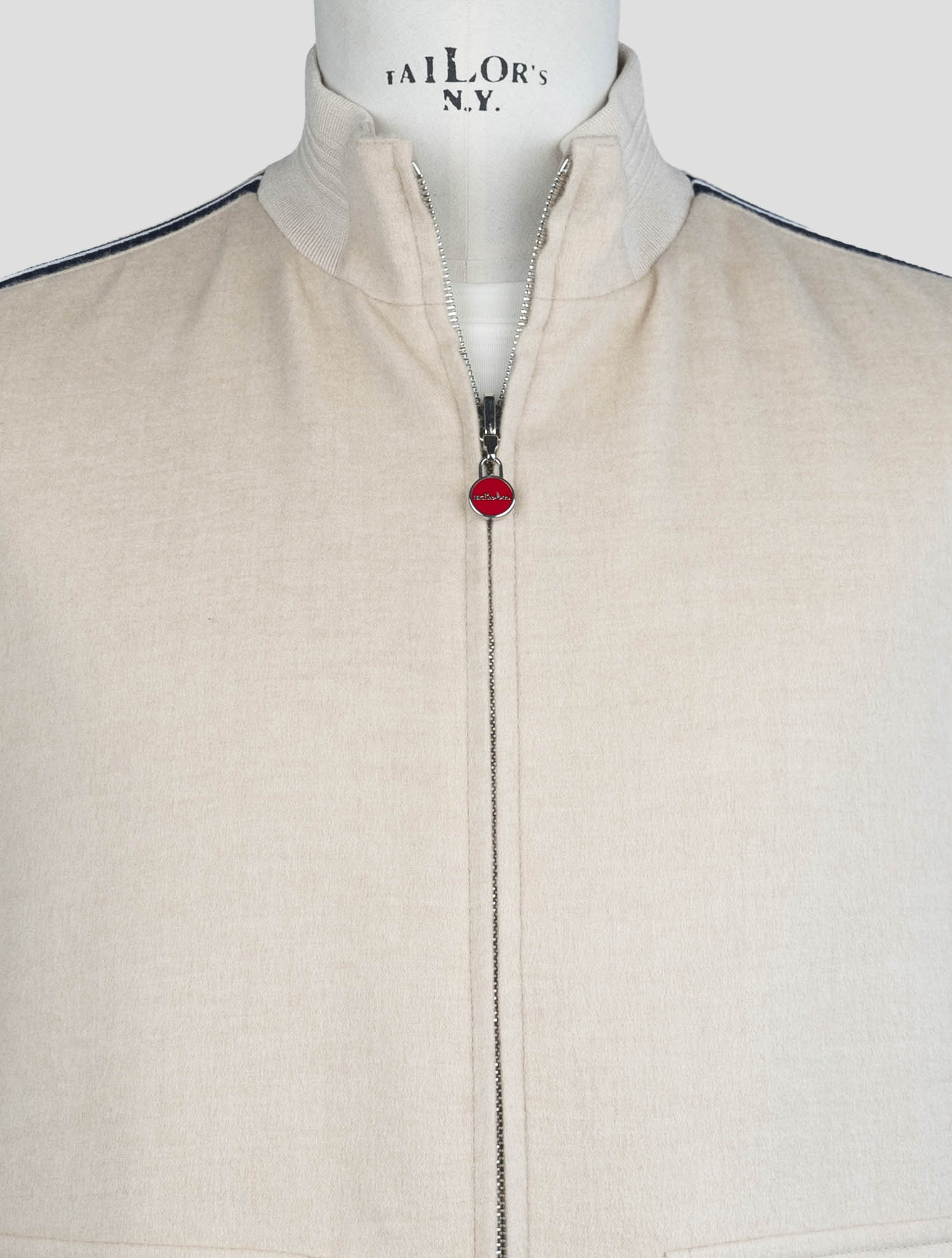 Kiton Beige Cashmere Pa Ea Coat