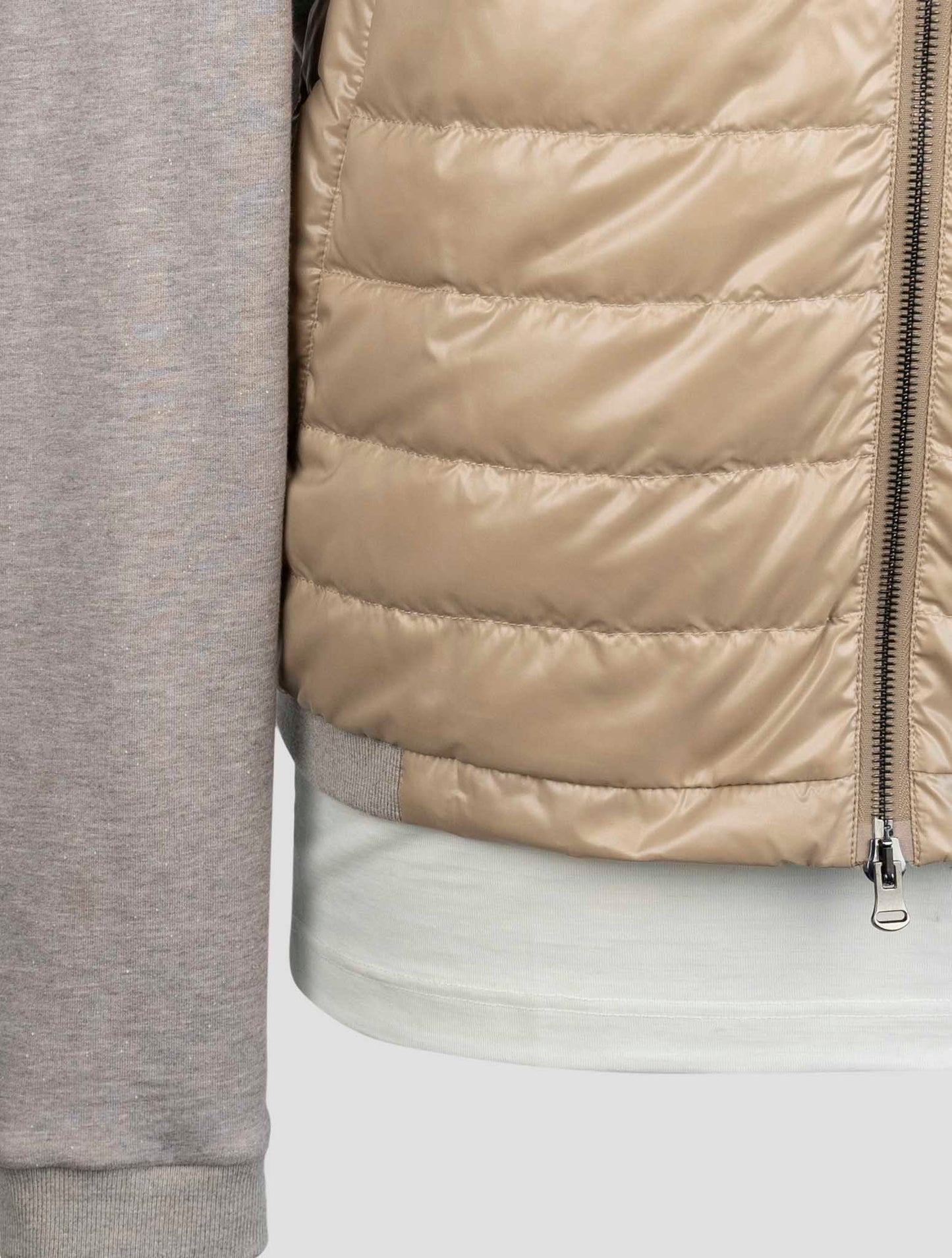 Kiton Gray Beige Cotton Cashmere Pl Coat
